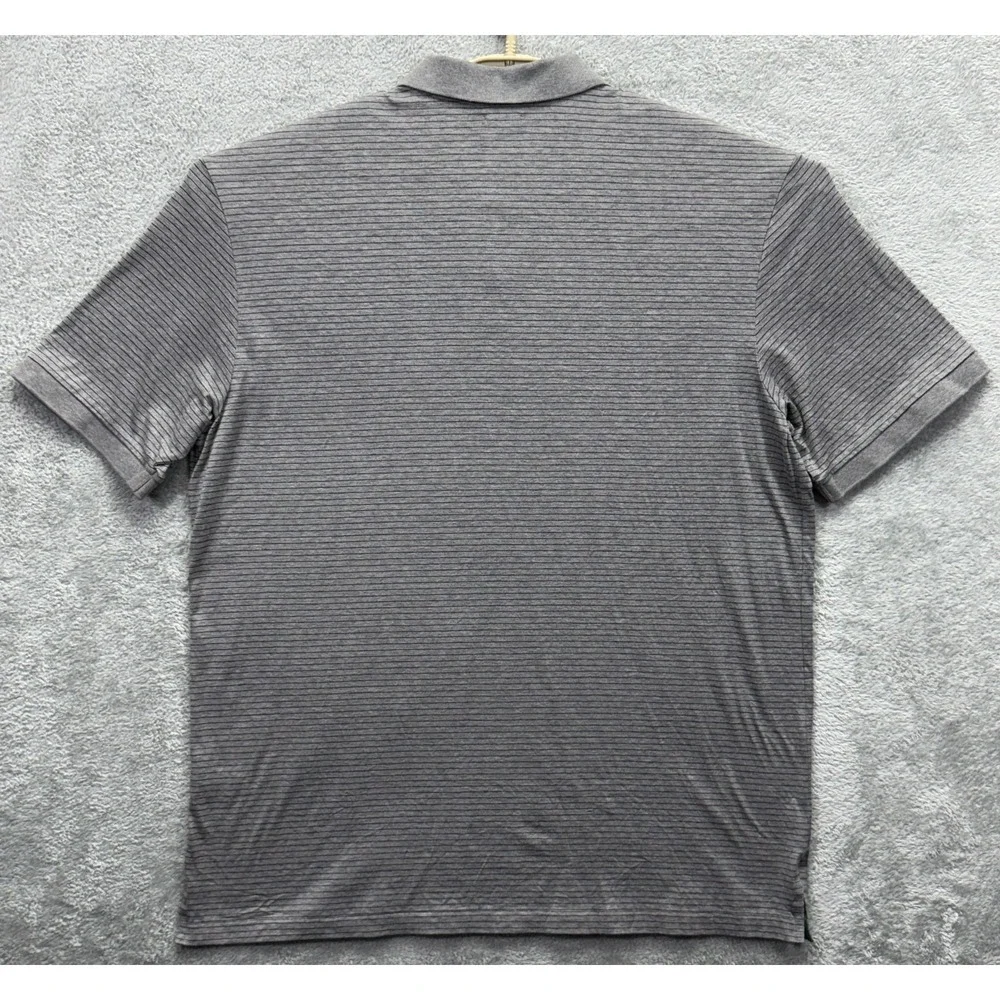 Polo Ralph Lauren Mens XL Gray Striped Big Pony Pro Fit Pima Cotton Polo Shirt